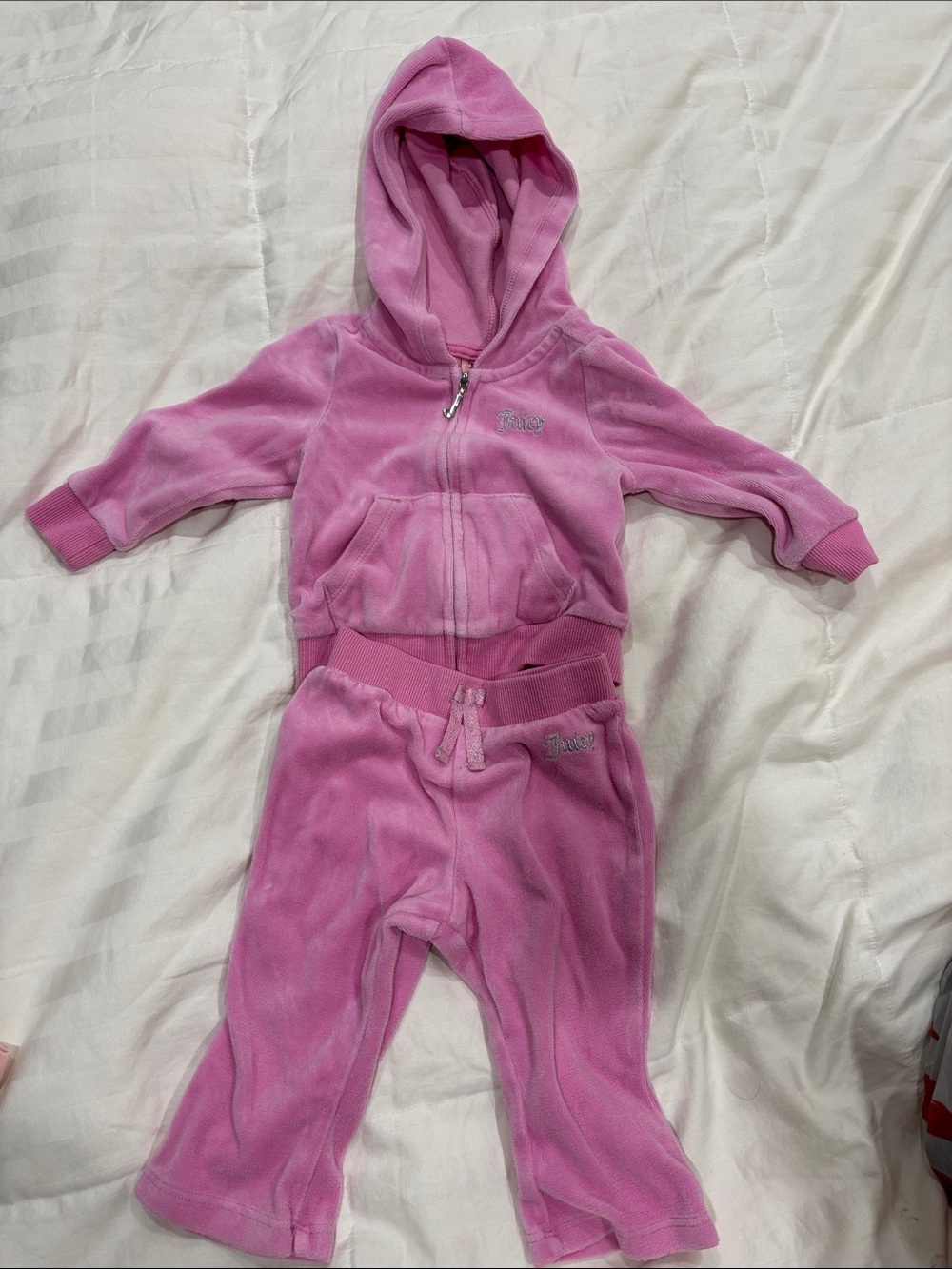 Juicy Couture Pink Velour Kids Matching Hoodie & Pants Set
